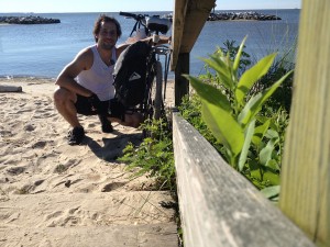 Autorretrato na praia de Beverly Beach