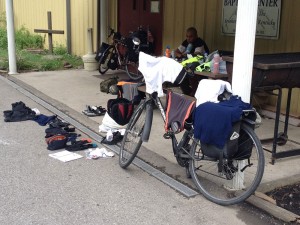 Secando os pertences