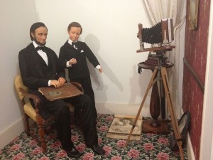 Estátuas de cera de Abraham Lincoln e seu filho